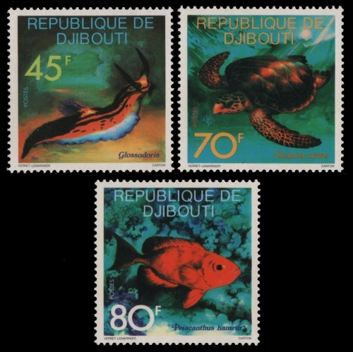 Dschibuti 1977 - Mi-Nr. 201-203 ** - MNH - Meeresleben / Marine life