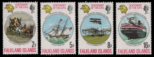 Falkland 1974 - Mi-Nr. 226-229 ** - MNH - Schiffe / Ships - UPU