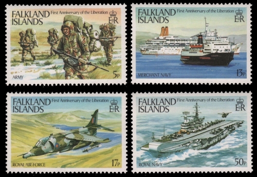 Falkland 1983 - Mi-Nr. 378-381 ** - MNH - Schiffe, Flugzeuge / Ships, Airplanes