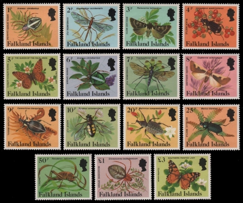 Falkland 1984 - Mi-Nr. 390-404 ** - MNH - Insekten, Spinnen / Insects, Spiders