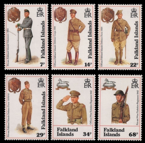 Falkland 1992 - Mi-Nr. 569-574 ** - MNH - Verteidigunstruppe