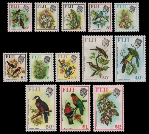 Fidschi 1971 - Mi-Nr. 276-287 Y ** - MNH - Vögel, Blumen / Birds, flowers