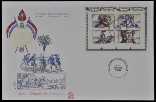 Frankreich 1991 - Mi-Nr. Block 11 - FDC - Revolution