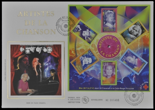 Frankreich 2001 - Mi-Nr. Block 26 - Luxus FDC - Chansonsänger