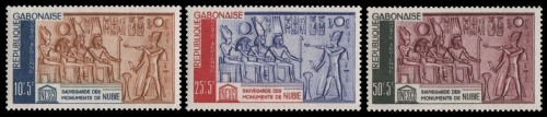 Gabun 1964 - Mi-Nr. 193-195 ** - MNH - Nubische Denkmäler