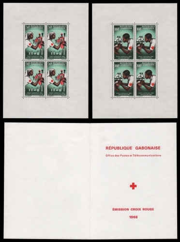 Gabun 1966 - Mi-Nr. Block 4-5 ** - MNH - Heftchen - Rotes Kreuz / Red Cross
