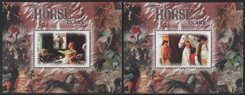 Gambia 2000 - Mi-Nr. Block 493-494 ** - MNH - Pferde / Horses - Gemälde