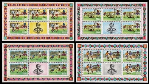 Ghana 1974 - Mi-Nr. 564-567 C ** - MNH - Kleinbogen - Fußball / Soccer, football