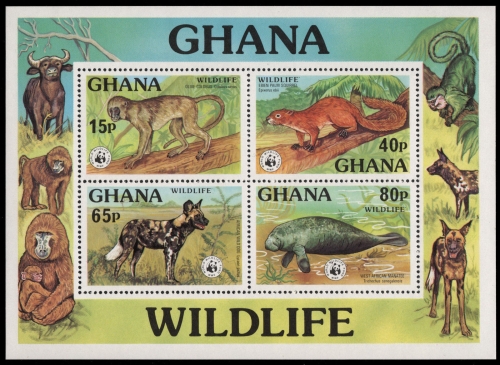 Ghana 1977 - Mi-Nr. Block 71 ** - MNH - Wildtiere / Wild Animals - WWF