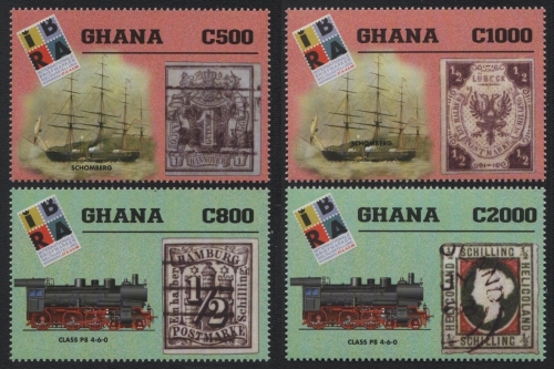 Ghana 1999 - Mi-Nr. 2986-2989 ** - MNH - Schiffe, Eisenbahn / Ships, Trains