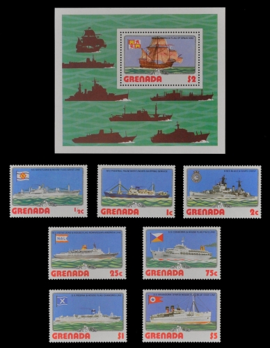 Grenada 1976 - Mi-Nr. 798-804 & Bloch 60 ** - MNH - Schiffe / Ships