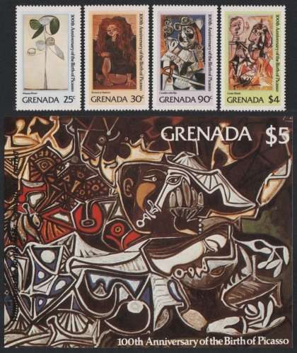 Grenada 1981 - Mi-Nr. 1091-1094 & Block 95 ** - MNH - Pablo Picasso