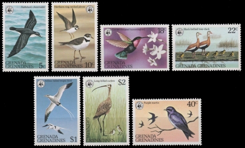 Grenada-Grenadinen 1978 - Mi-Nr. 289-295 ** - MNH - Vögel / Birds
