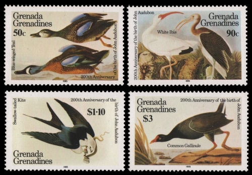 Grenada-Grenadinen 1985 - Mi-Nr. 647-650 ** - MNH - Vögel / Birds - Audubon