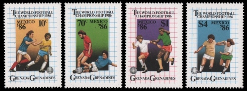 Grenada-Grenadinen 1986 - Mi-Nr. 748-751 ** - MNH - Fußball / Soccer, football