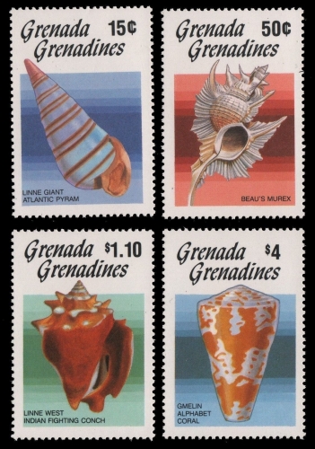 Grenada-Grenadinen 1986 - Mi-Nr. 777-780 ** - MNH - Meeresschnecken