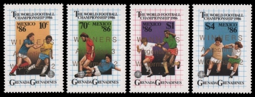 Grenada-Grenadinen 1986 - Mi-Nr. 782-785 ** - MNH - Fußball / Soccer, football