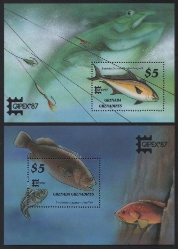 Grenada-Grenadinen 1987 - Mi-Nr. Block 135-136 ** - MNH - Fische / Fish