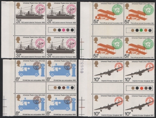 Großbritannien 1974 - Mi-Nr. 650-653 ** - MNH - Block of 4, gutter, traffic light