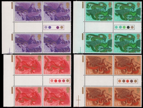 Großbritannien 1975 - Mi-Nr. 692-695 ** - MNH - Block of 4, gutter, traffic light