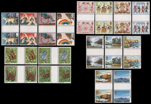 Großbritannien 1981 - 4 Ausgaben mit Zwischenstegen / 4 issues with gutter - MNH