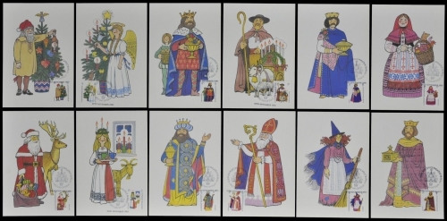 Guernsey 1985 - Mi-Nr. 340-351 - 12 Maxikarten - Weihnachten / X-mas