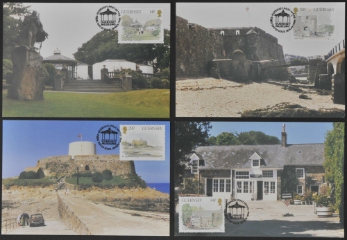 Guernsey 1986 - Mi-Nr. 369-372 - 4 Maxikarten - Museen in Guernsey