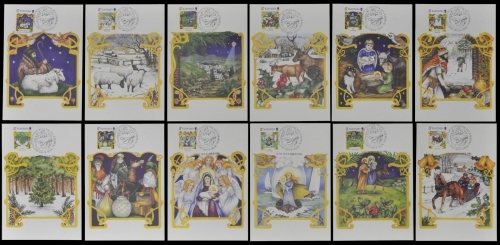 Guernsey 1986 - Mi-Nr. 373-384 - 12 Maxikarten - Weihnachten / X-mas