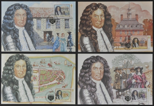 Guernsey 1987 - Mi-Nr. 393-396 - 4 Maxikarten - Edmund Andros