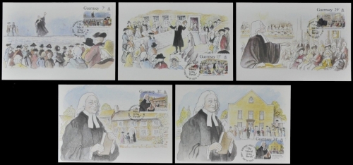 Guernsey 1987 - Mi-Nr. 403-407 - 5 Maxikarten - John Wesley