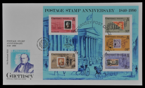 Guernsey 1990 - Mi-Nr. Block 6 - 150 Jahre Briefmarken – FDC