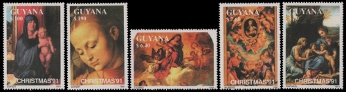 Guyana 1991 - Mi-Nr. 3758-3762 ** - MNH - Weihnachten / X-mas