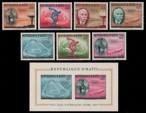 Haiti 1960 - Mi-Nr. 629-635 & Block 14 ** - MNH - Olympia Rom