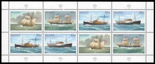 Island 1991 - Mi-Nr. 753-756 ** - MNH - Kleinbogen - Schiffe / Ships
