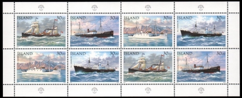 Island 1995 - Mi-Nr. 828-831 ** - MNH - Kleinbogen - Schiffe / Ships