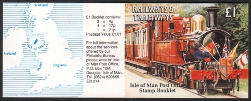 Isle of Man 1991 - Mi-Nr. Markenheft 25 ** - MNH - Eisenbahn / Trains