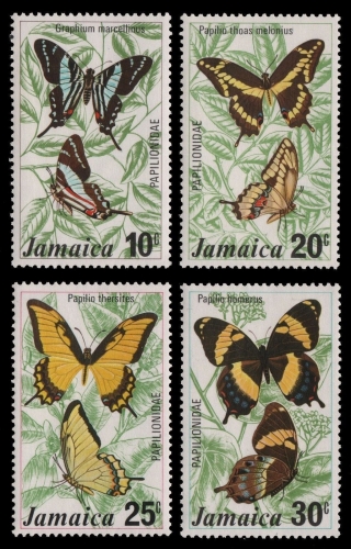 Jamaika 1975 - Mi-Nr. 398-401 ** - MNH - Schmetterling / Butterfly