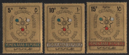 Jemen-Arabische Republik 1967 - Mi-Nr. 613-615 ** - MNH - Olympia Grenoble