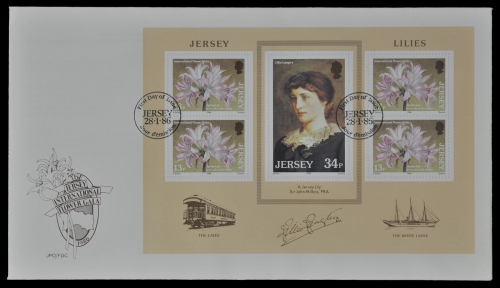 Jersey 1986 - Mi-Nr. Block 4 - Lilien von Jersey - Blumen / Flowers – FDC