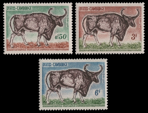 Kambodscha 1964 - Mi-Nr. 163-165 ** - MNH - Wildtiere / Wild animals