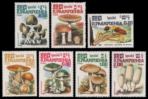 Kambodscha 1985 - Mi-Nr. 648-654 ** - MNH - Pilze / Mushrooms