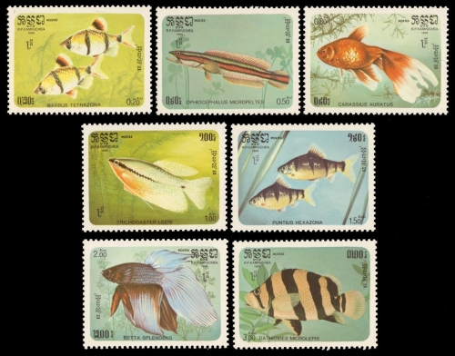 Kambodscha 1985 - Mi-Nr. 715-721 ** - MNH - Fische / Fish