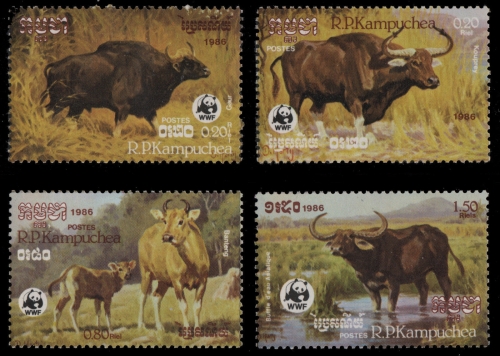 Kambodscha 1986 - Mi-Nr. 823-826 ** - MNH - Wildtiere / Wild Animals - WWF