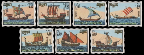 Kambodscha 1986 - Mi-Nr. 776-782 ** - MNH - Schiffe / Ships