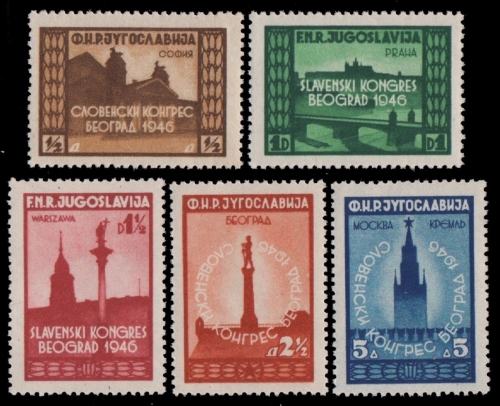 Jugoslawien 1946 - Mi-Nr. 507-511 ** - MNH - Panslawischer Kongress