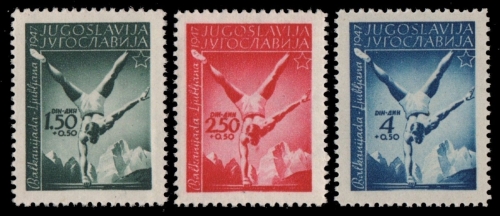 Jugoslawien 1947 - Mi-Nr. 524-526 ** - MNH - Sport-Balkanspiele