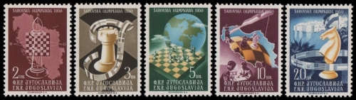 Jugoslawien 1950 - Mi-Nr. 616-620 ** - MNH - Schach-Olympiade