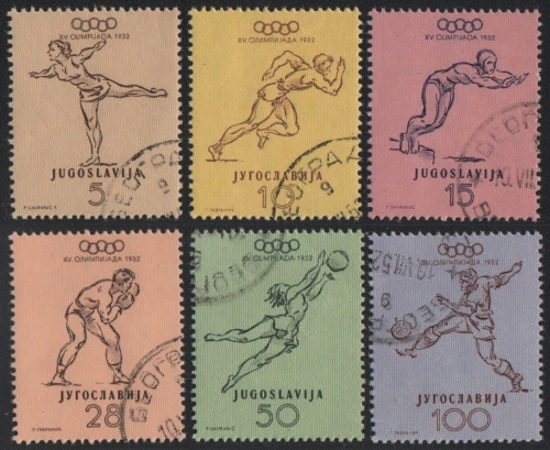 Jugoslawien 1952 - Mi-Nr. 698-703 gest / used - Olympia Helsinki