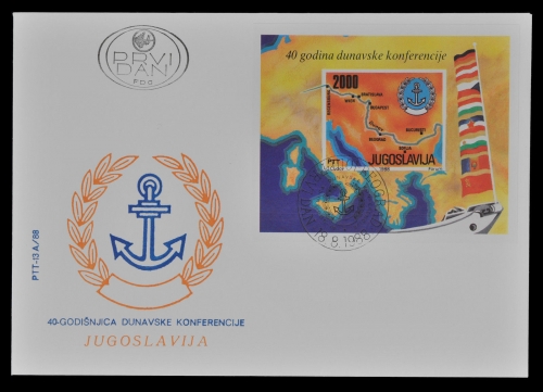Jugoslawien 1988 - Mi-Nr. Block 33 - Donaukonferenz - FDC