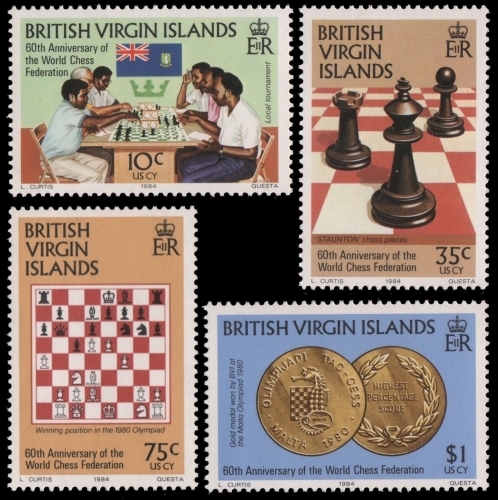 Jungferninseln 1984 - Mi-Nr. 464-467 ** - MNH - Schach / Chess